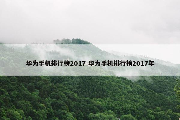 华为手机排行榜2017 华为手机排行榜2017年